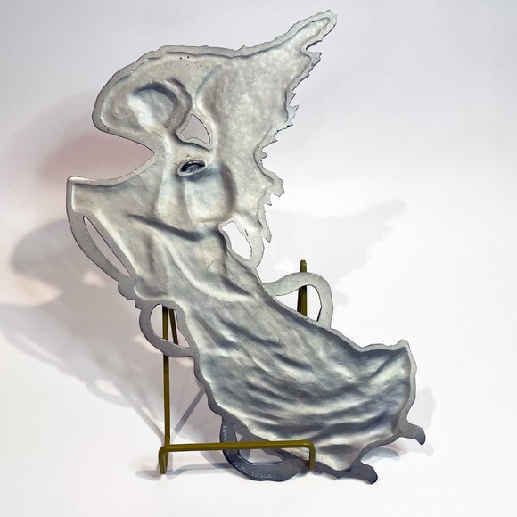 Vintage Solid Pewter Angels Wall Hangings Seagull Pewter Canada 1991 Set of 2 - Picture 6 of 7